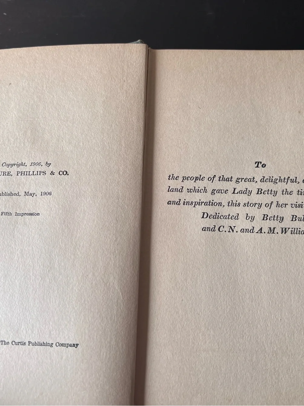 Antique 1906 Lady Betty Across the Water C.N. & A.M. Williamson Hardcover Book